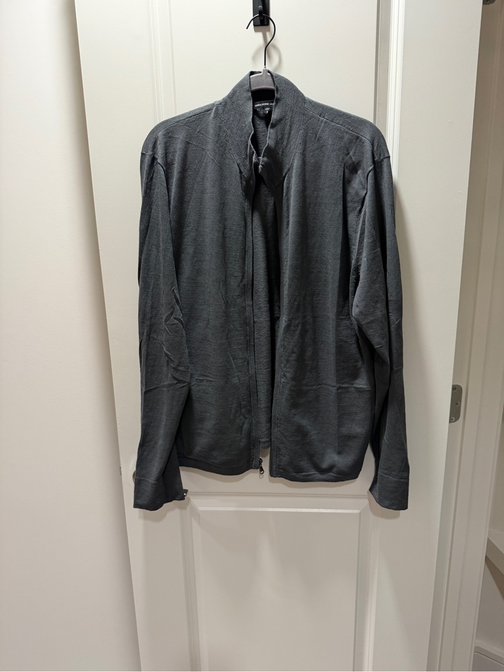 James Perse Slate Gray Lightweight Zip-Front Jacket